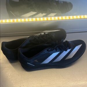 Adidas Unisex Black and White Athletic Shoes With Metal studs